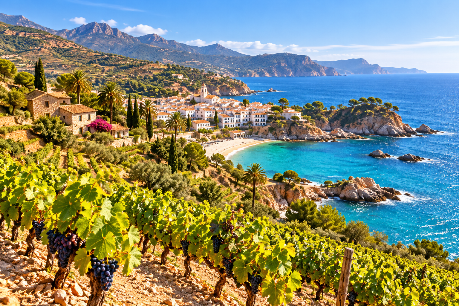 Wine region of la costa mediterranea